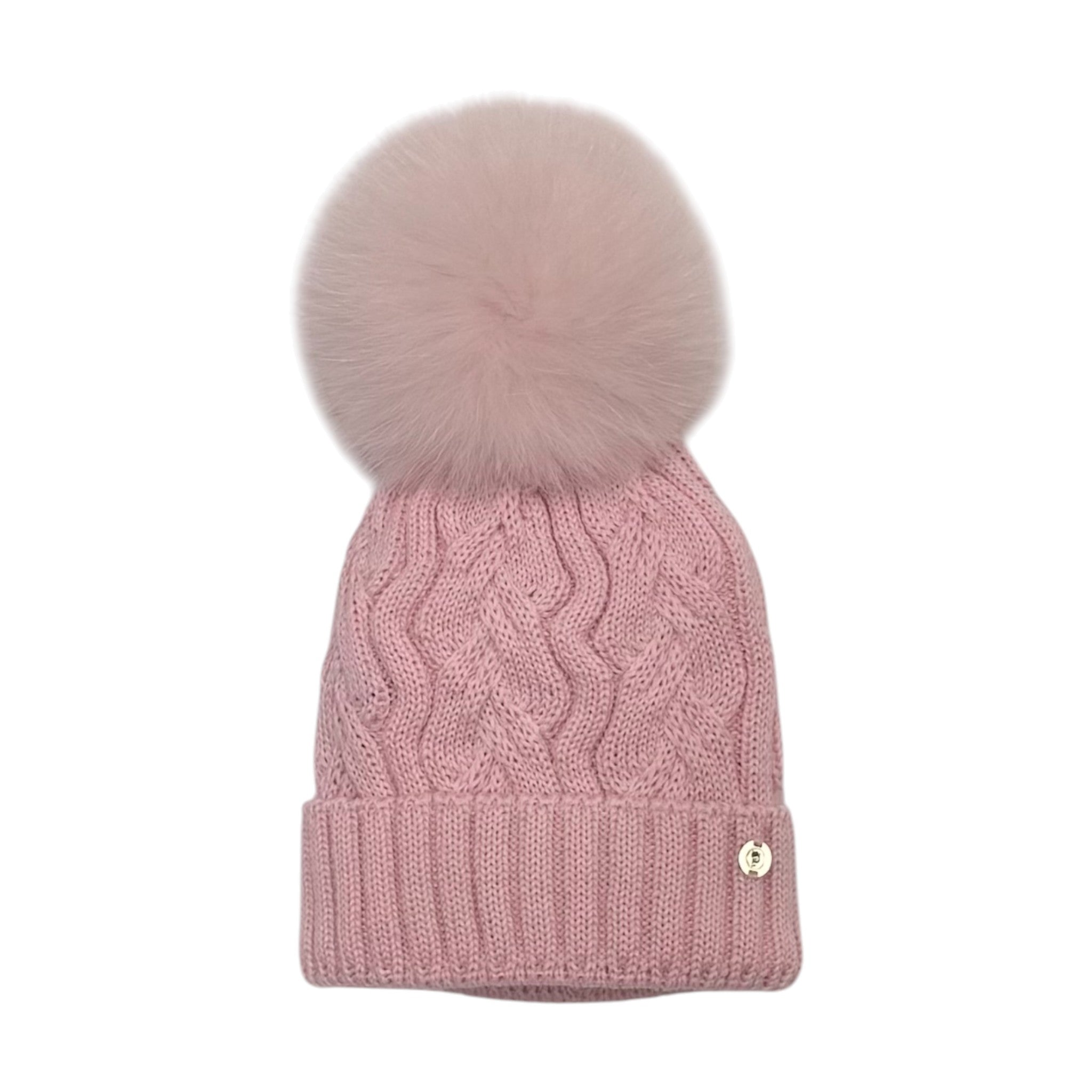 Cappello Maglia Treccia Rosa CT0228VA/R