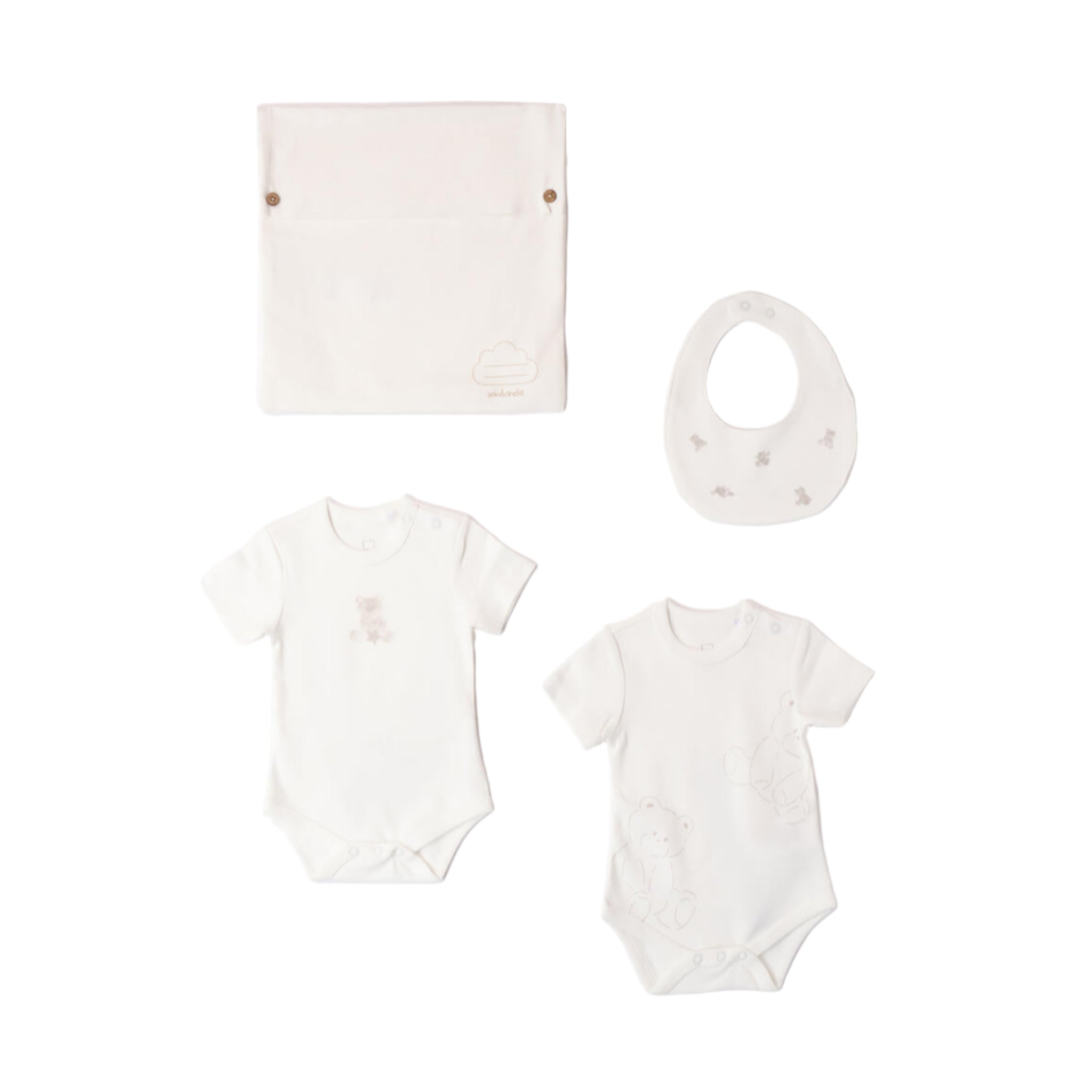 Unisex Interlock Cotton Bodysuit and Bib Set 3F313/112