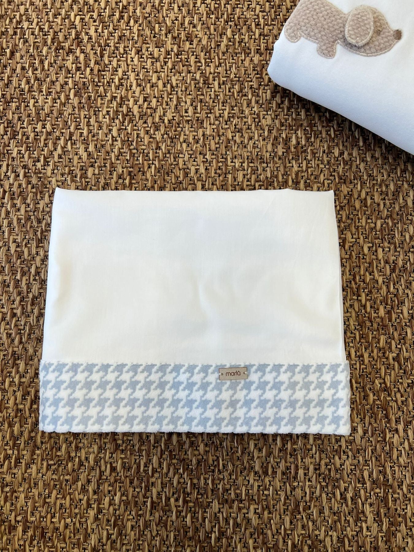 Pied de poule sky blue baby sheet for Vanilla IG73LE