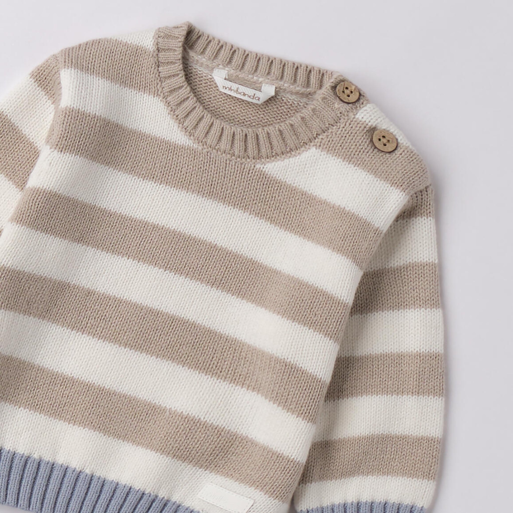 Maglione Tricot Cotone Lana Bimbo Tortora 3F659/521