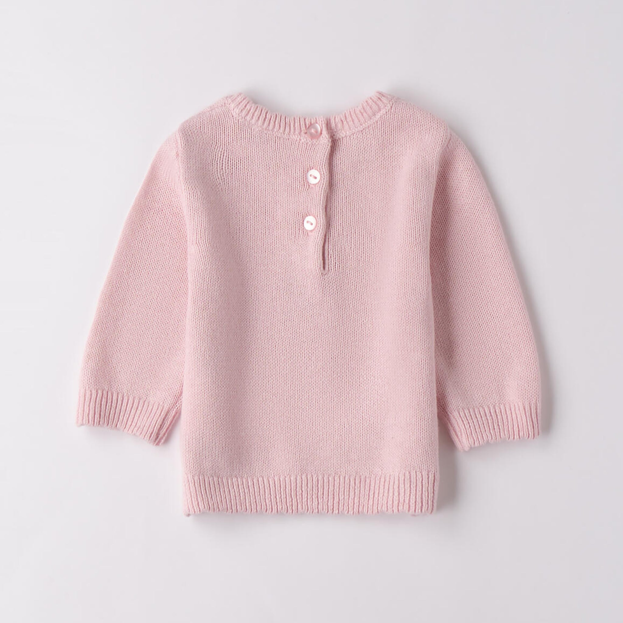 Pink Cotton and Wool Knit Sweater for Girls 3F704/2714