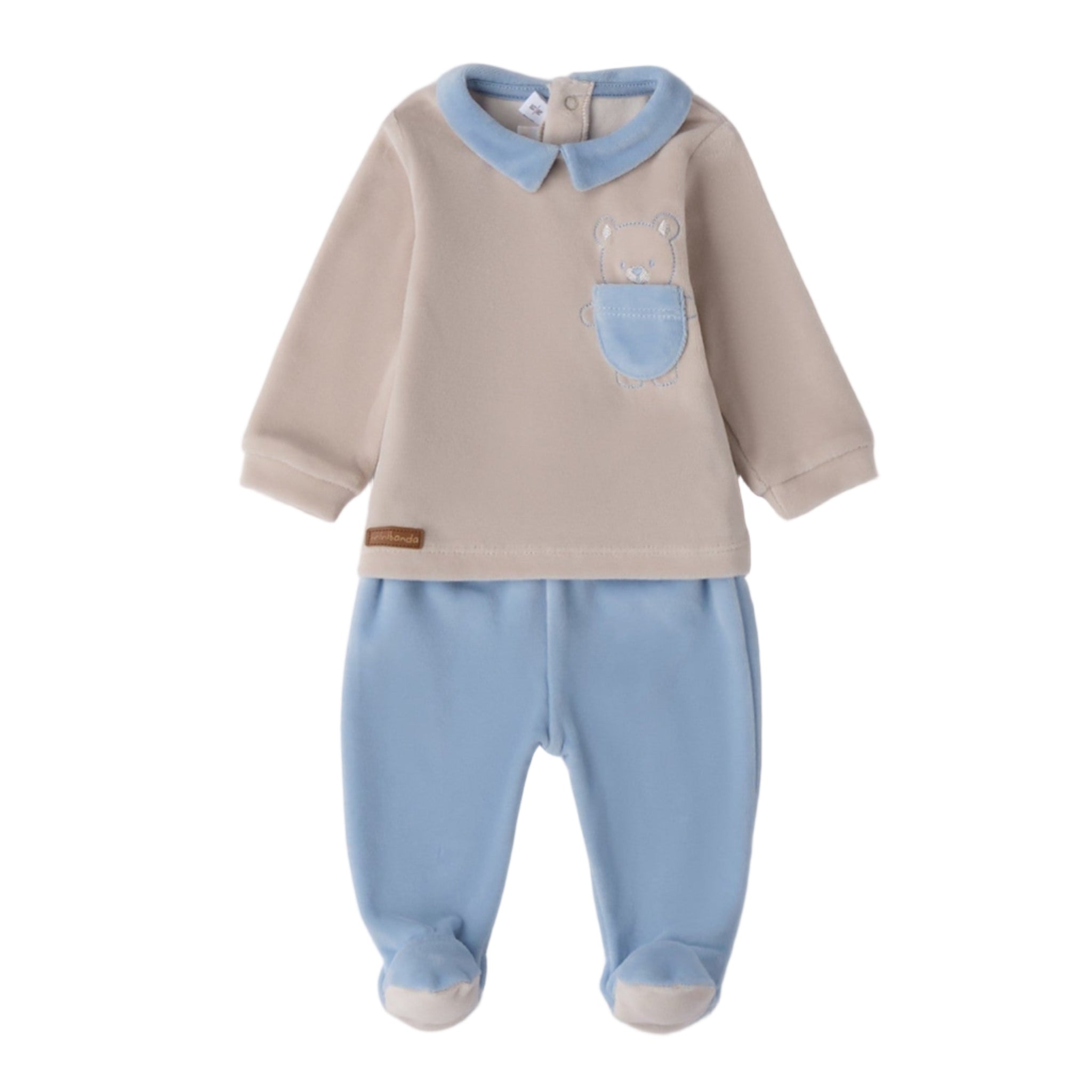Tutina Due Pezzi Con Piede Neonato TORTORA 3F641/521 -  NANU' BABY