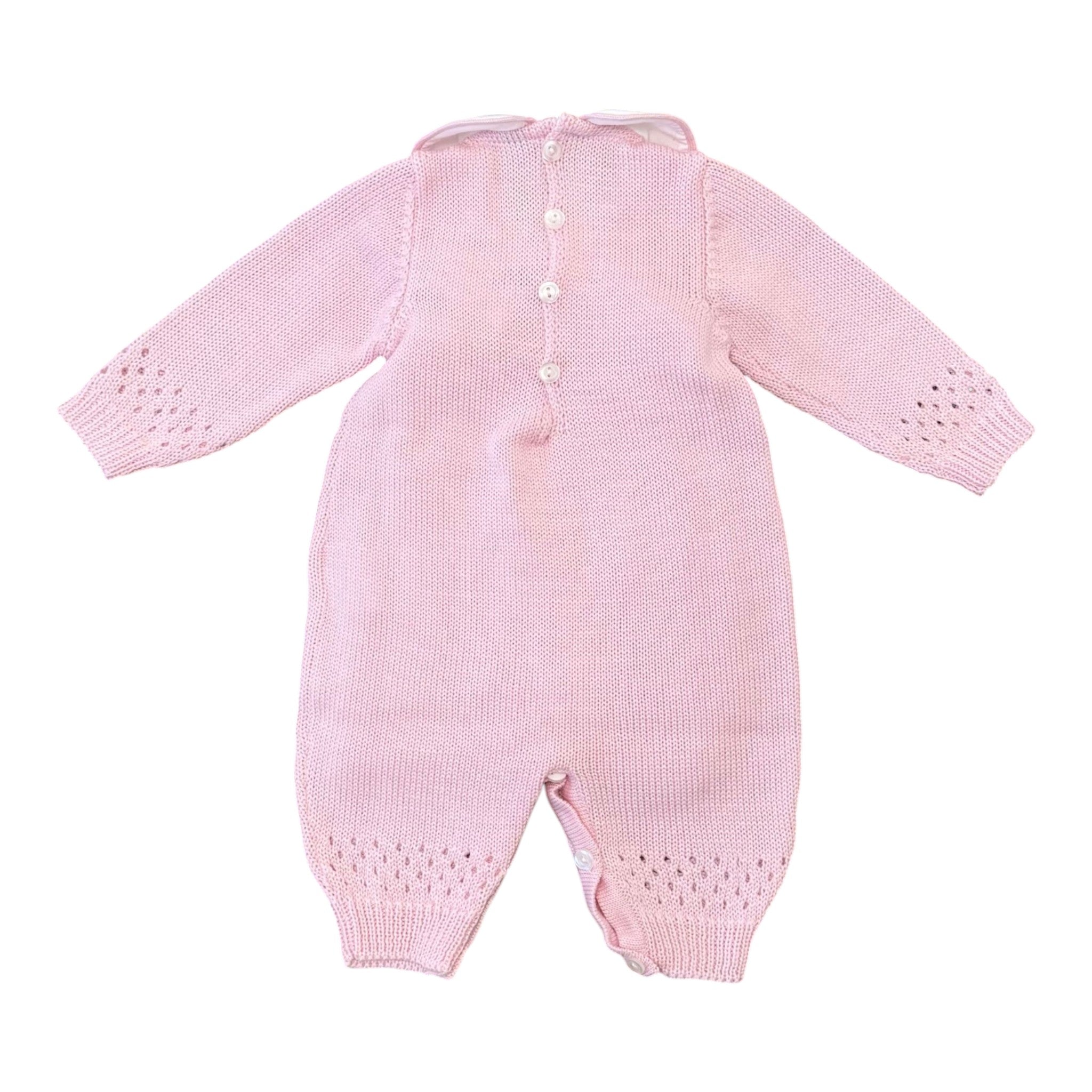 Tutina Neonata Lana Merino Rosa - BEBE' DI ALMY T80L/R