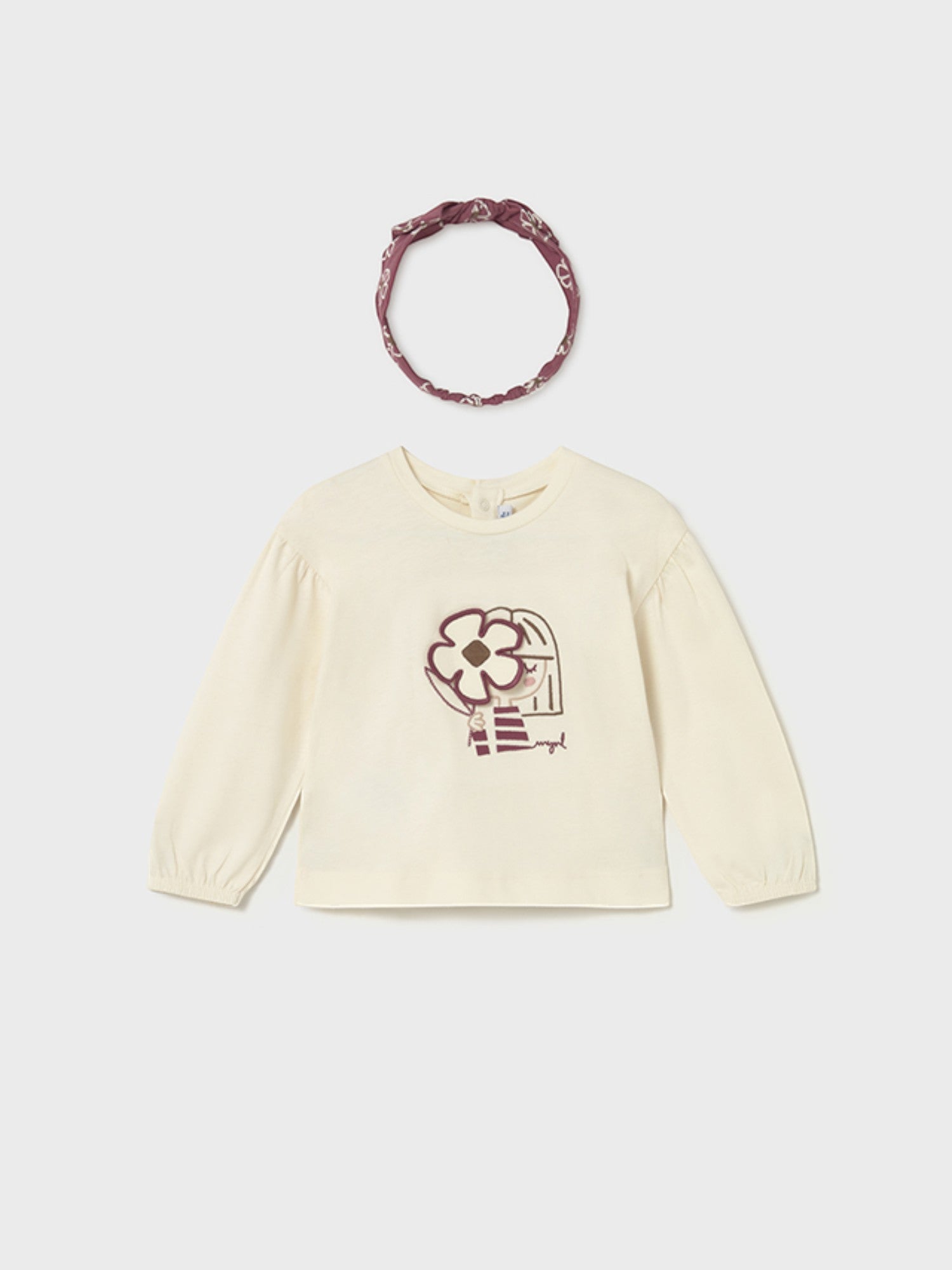 Baby Girl's Cream Headband T-Shirt 2078/27