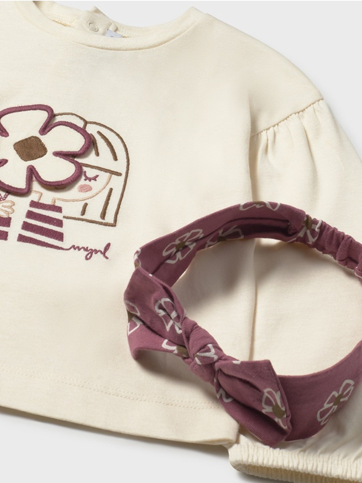 Baby Girl's Cream Headband T-Shirt 2078/27