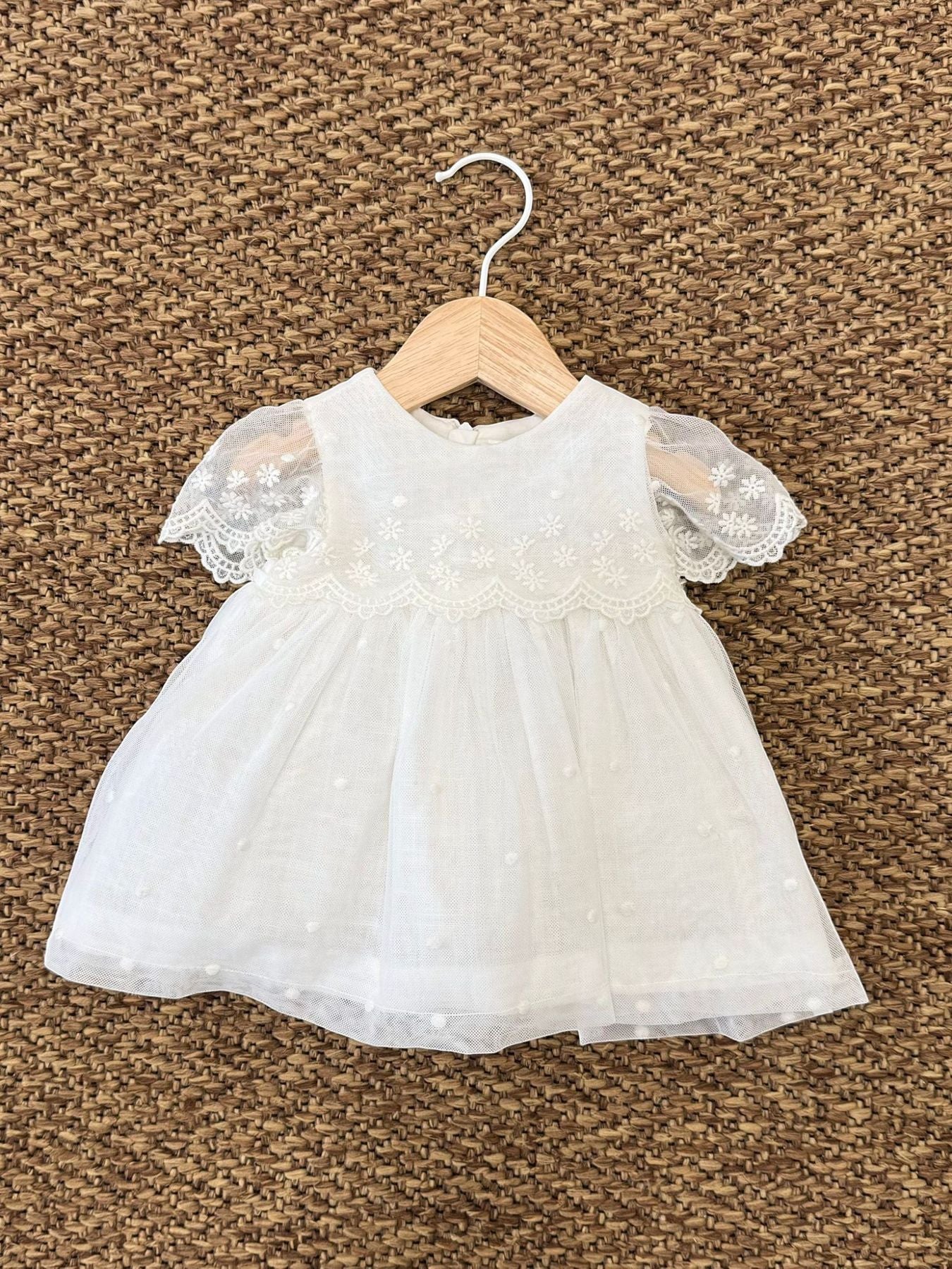 Ecru Embroidered Dress for Girls 1826/E