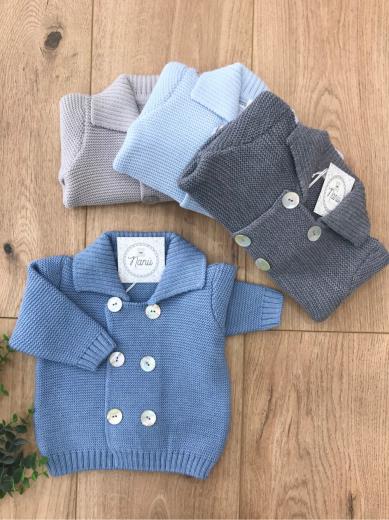 Baby Grey Fine Wool Cardigan LA824