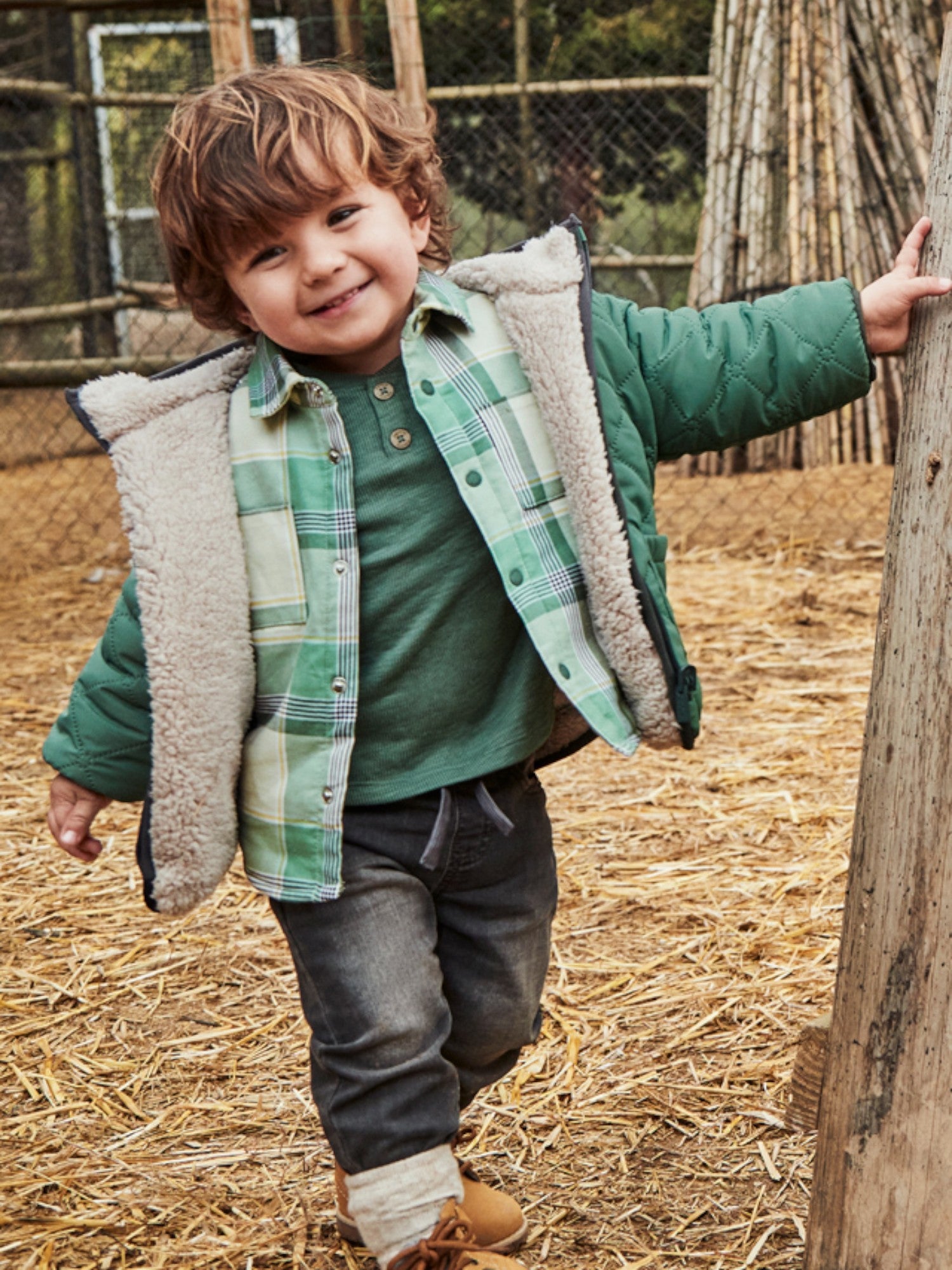 Reversible quilted jacket, Bimbo Verde 2422/96