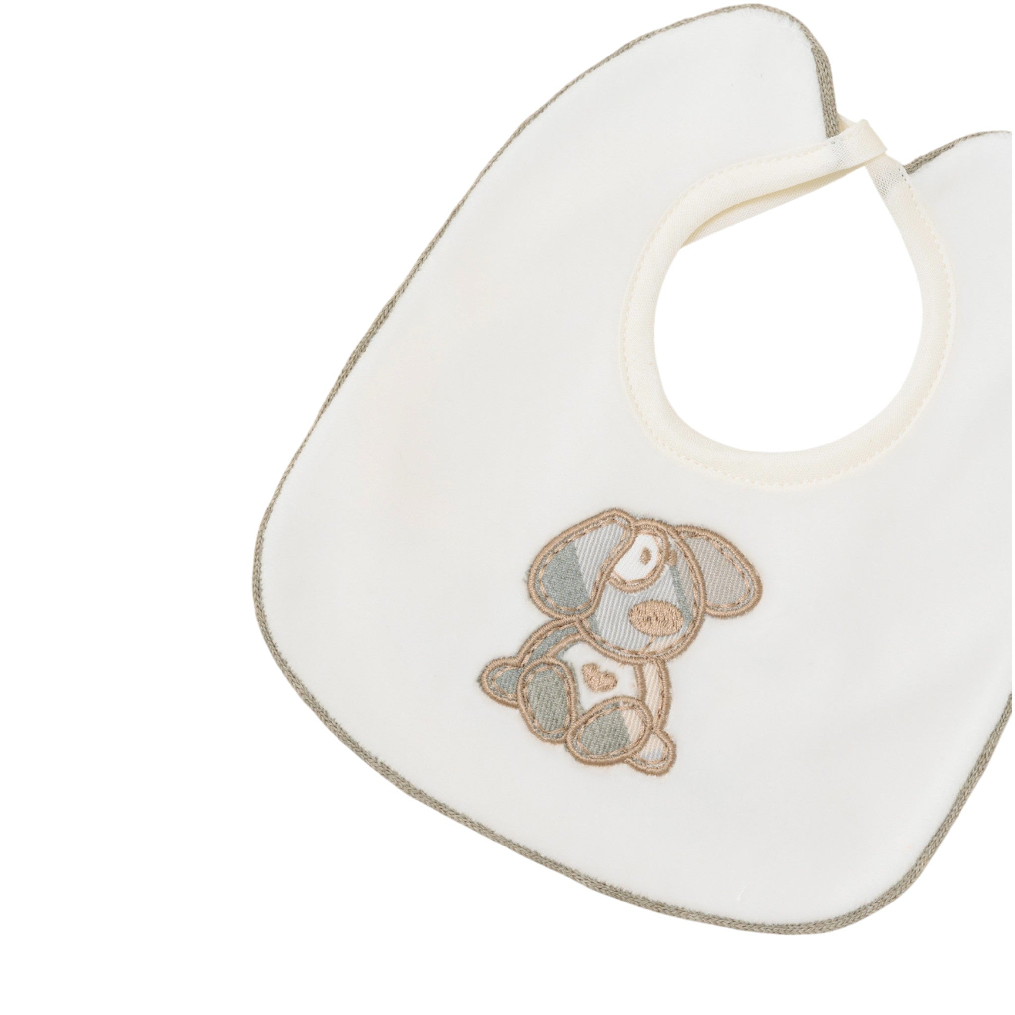 Set Cuffia Bavetta Neonato Ciniglia Bianco SARTORIA DEI PICCOLI (cod. LR1112)