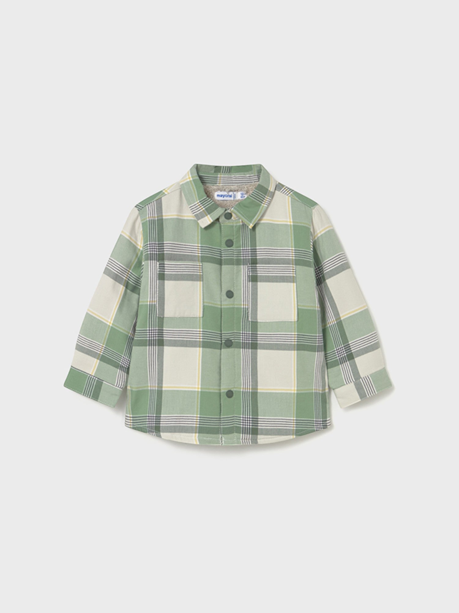 Lined plaid shirt, boy, green, 2104/83