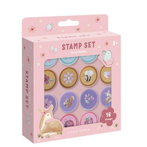 Set of 16 Fairy Garden stamps, MULTICOLORE 126015