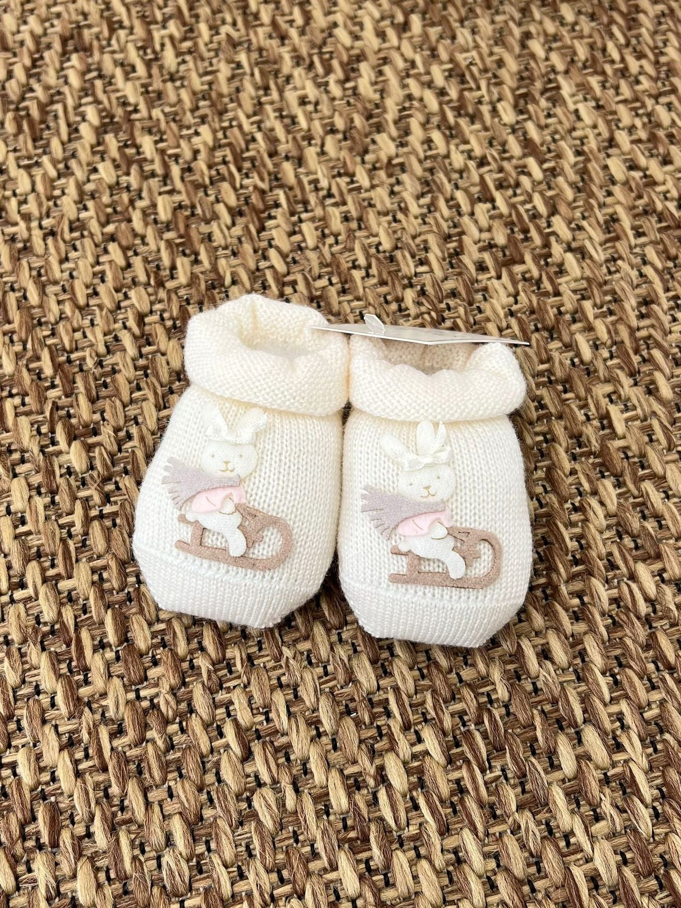 Babbucce Coniglietta in slitta Neonata LATTE 30569/X1