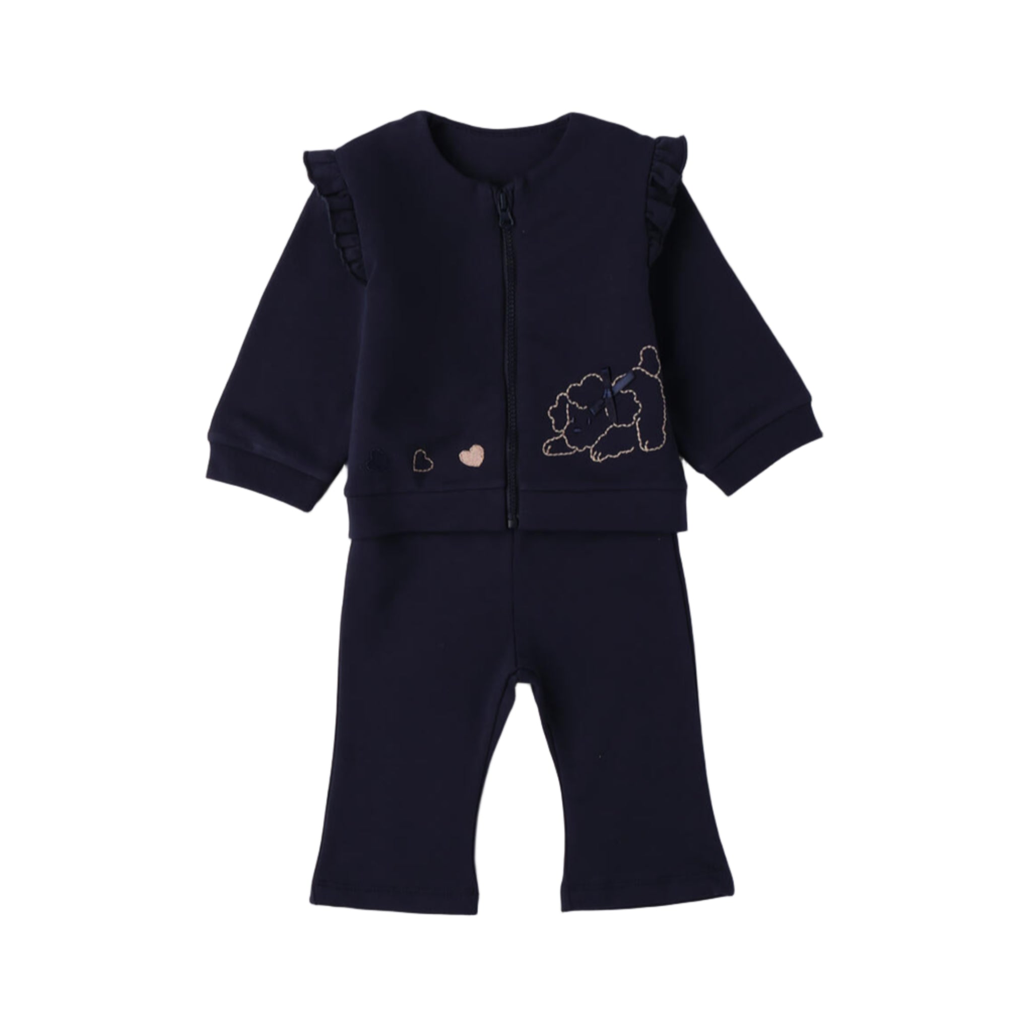 Two-Piece Cotton Stretch Fleece Baby Suit 3F773/3854