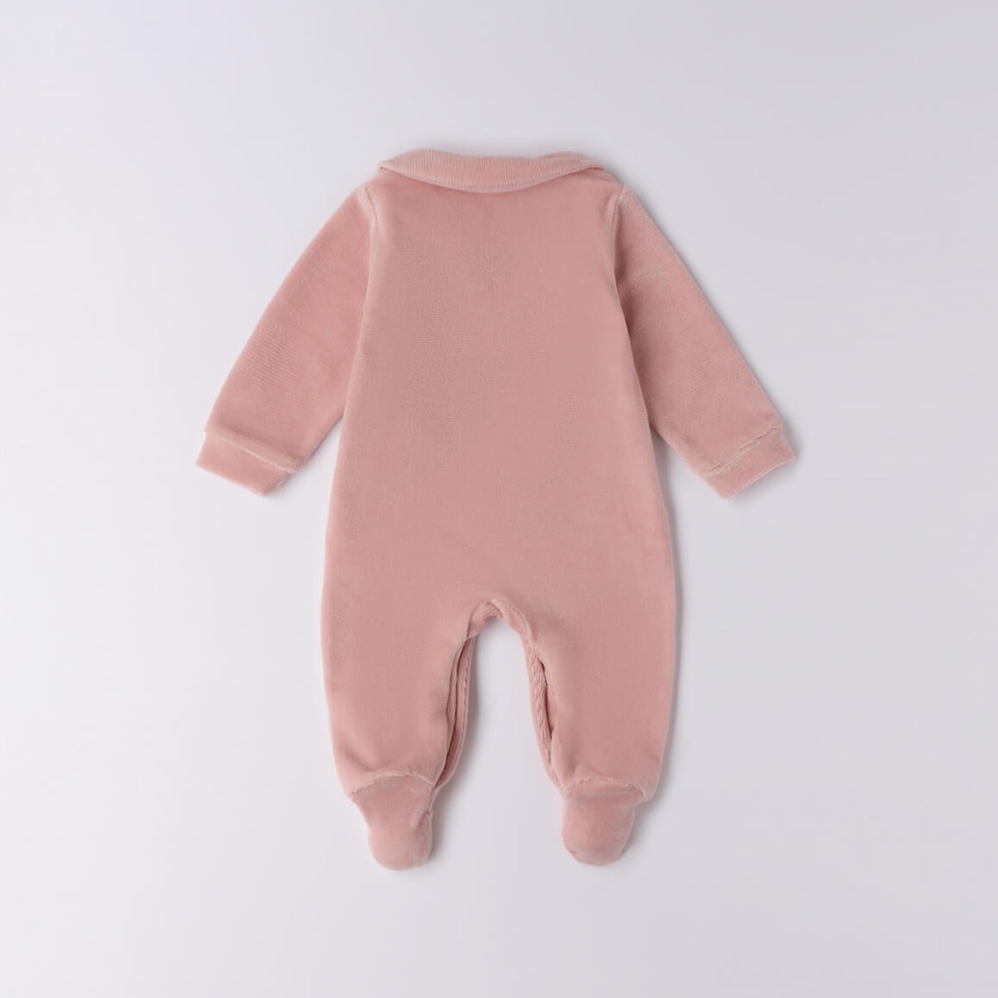 Tutina Ciniglia Velluto Con Piede Neonata Rosa 3F757/2921