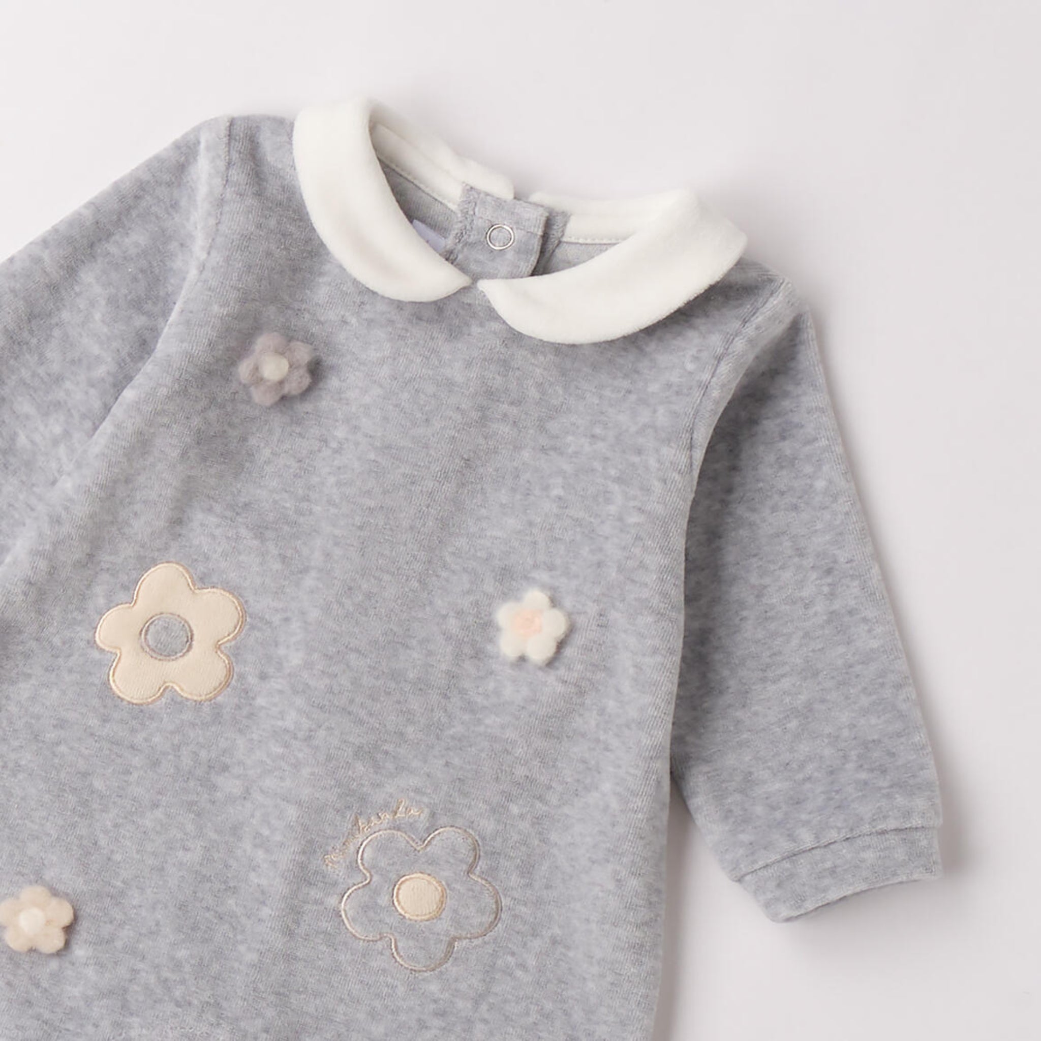 Baby Girl's Grey Chenille Footed Pajamas 3F752/8992