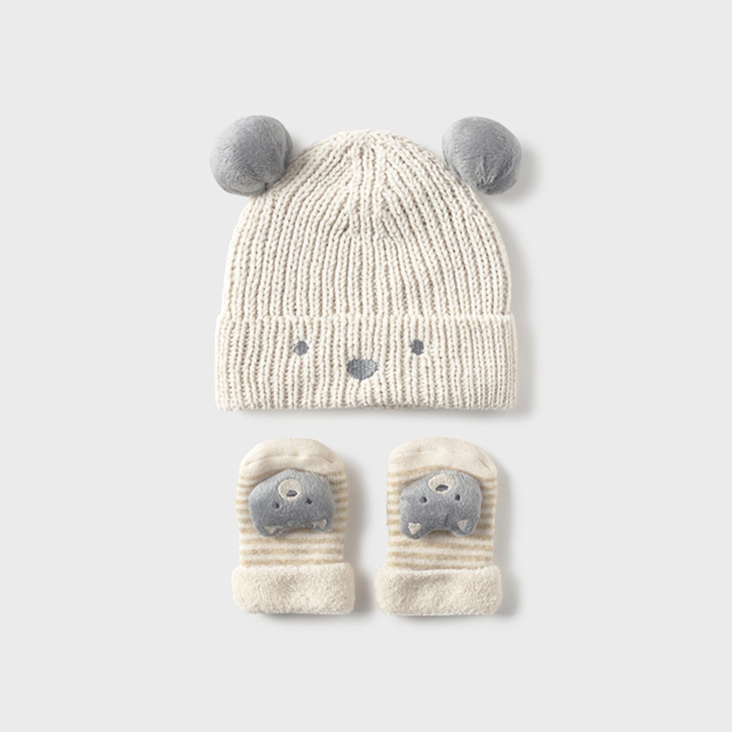 Baby Hat and Socks Set, Beige 9933/80