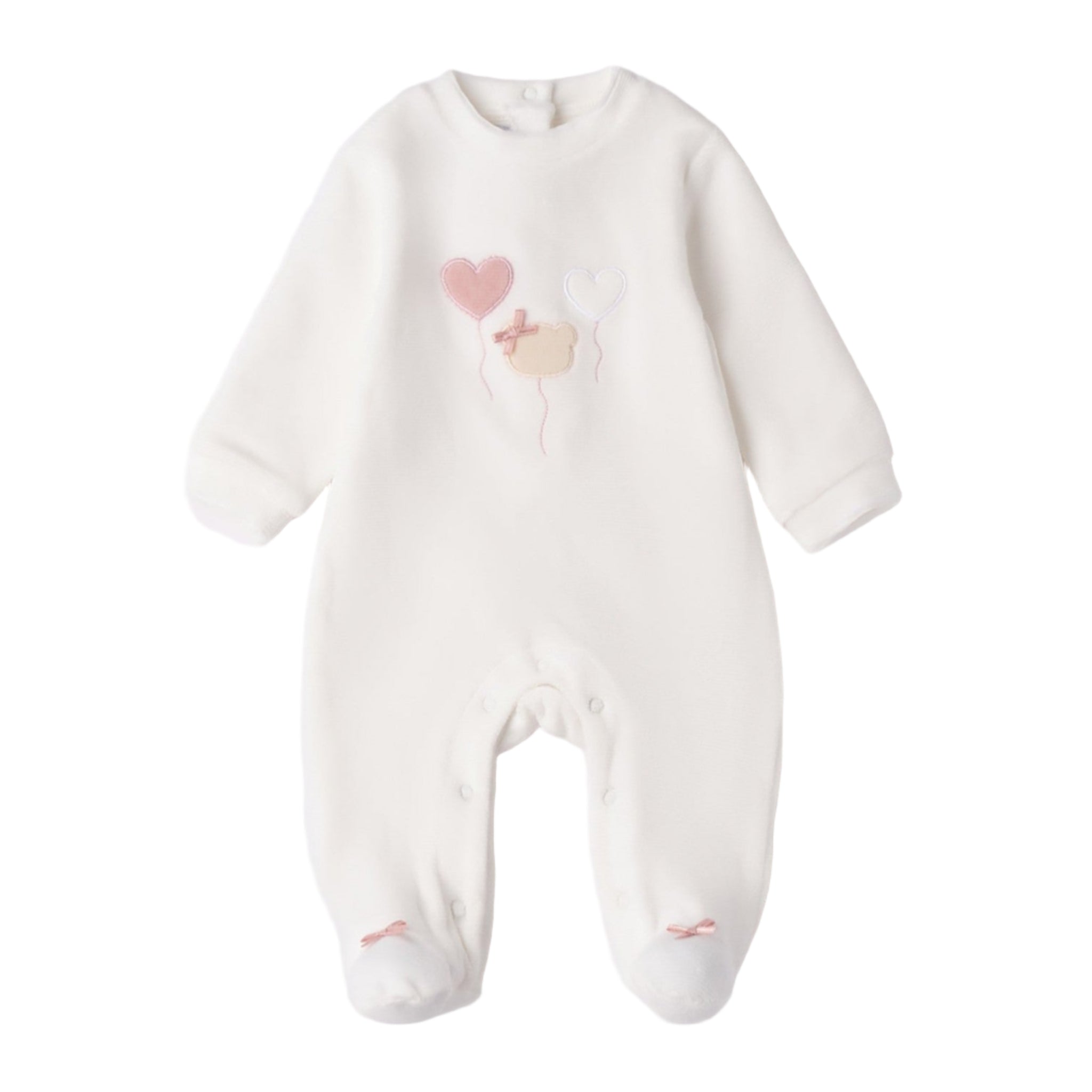 Tutina Intera Con Piede Neonata Bianco 3F759/112 -  NANU' BABY