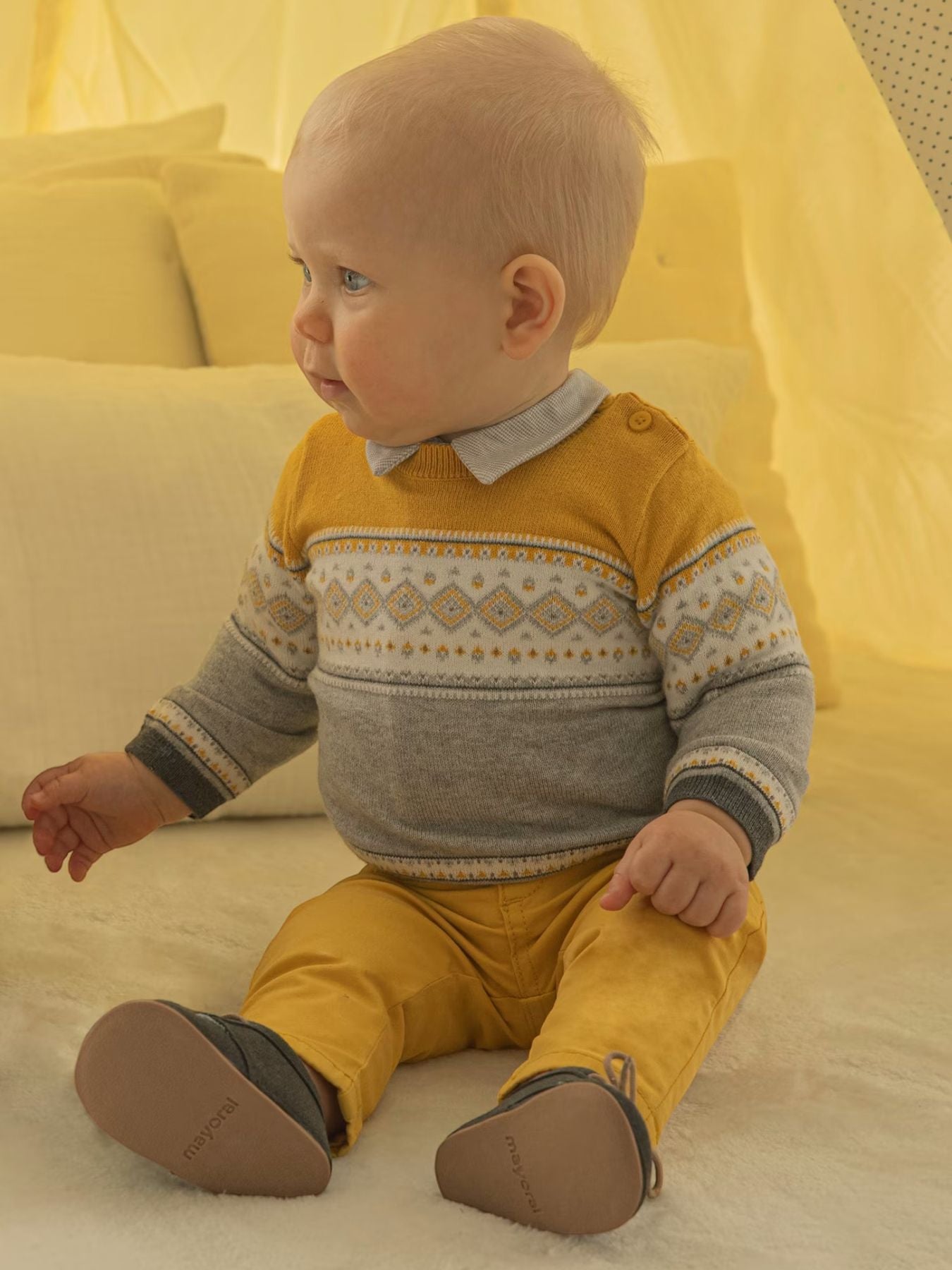 Long pants for boy, YELLOW 2517-K