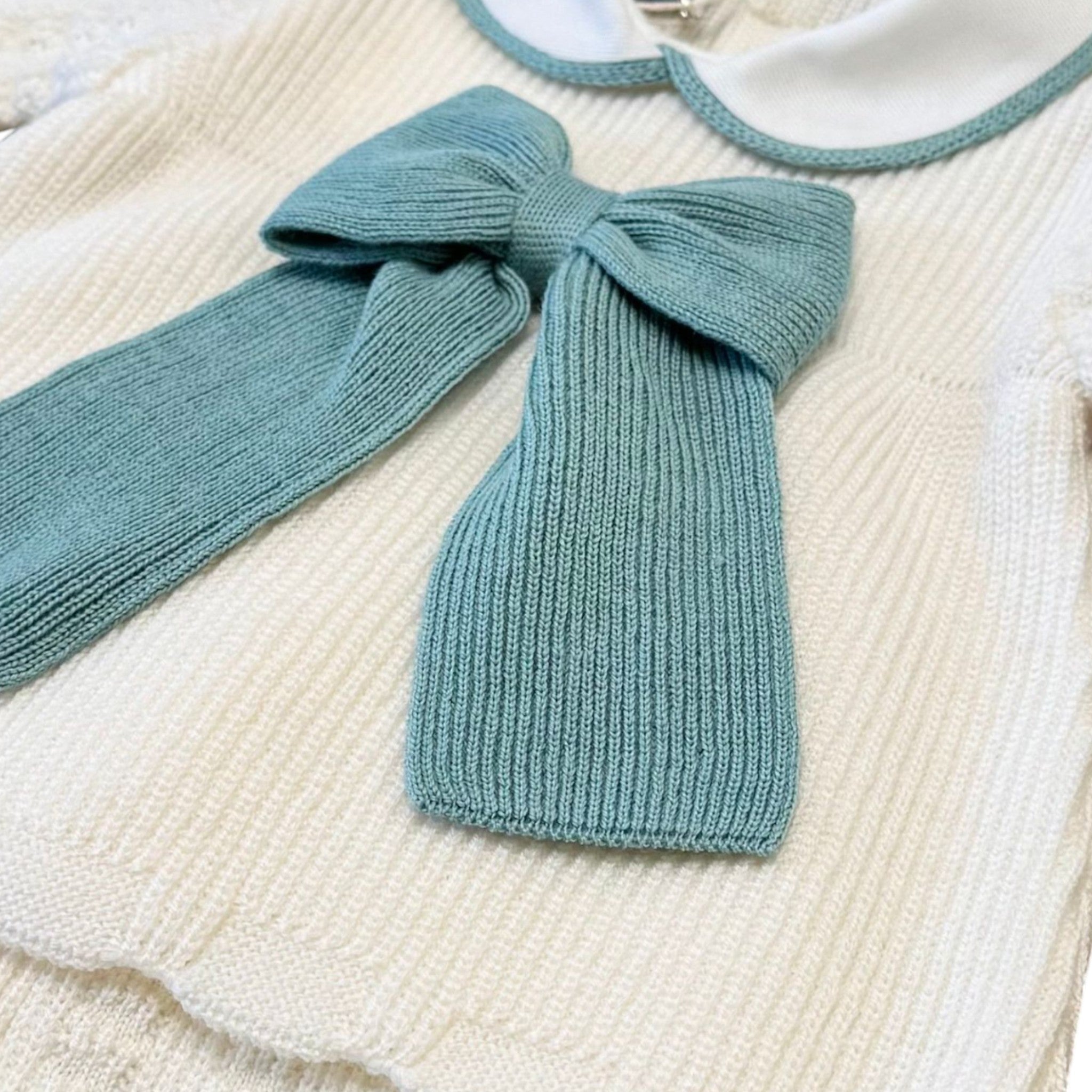 Completo 2 pezzi  vestinetta lunga Neonata VANIGLIA IN4619/V