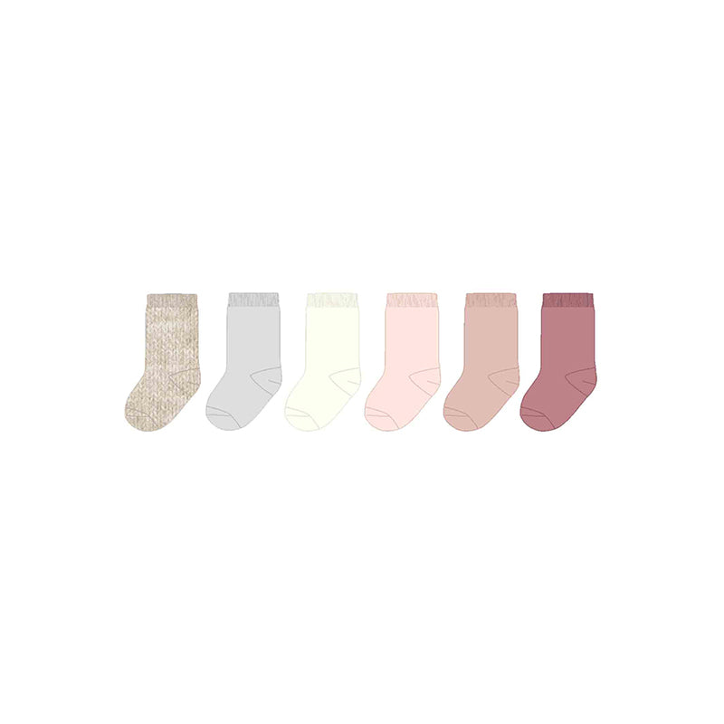 Set of 6 PINK socks 1C-9758/R
