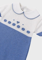 Cotton Onesie with Blue Knots 365
