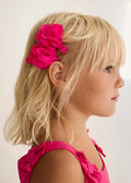 Fuchsia Chiffon Flower Hair Clips 5470/51