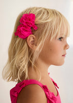 Fuchsia Chiffon Flower Hair Clips 5470/51