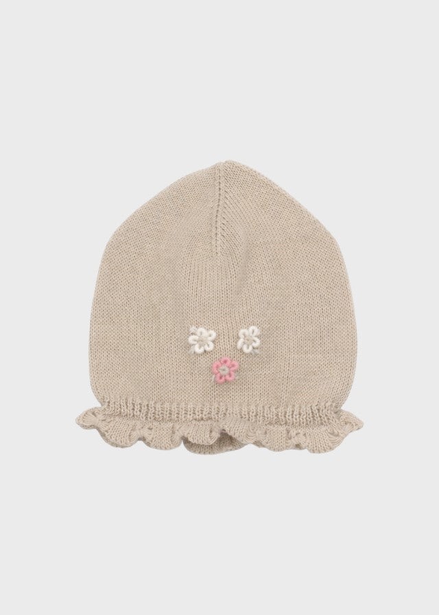 Cotton Cap with Taupe Embroidery NAIME/CU-T