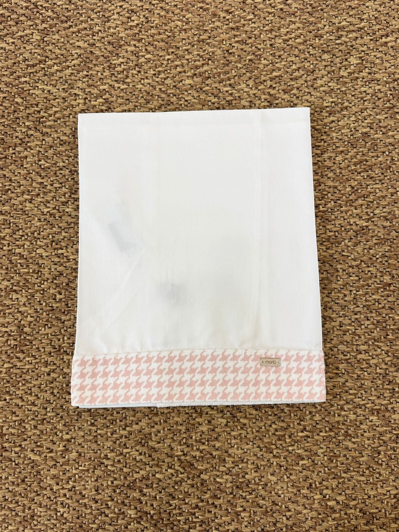 Pink Pied de poule patterned sheet for baby girl Vaniglia IG73LE/F