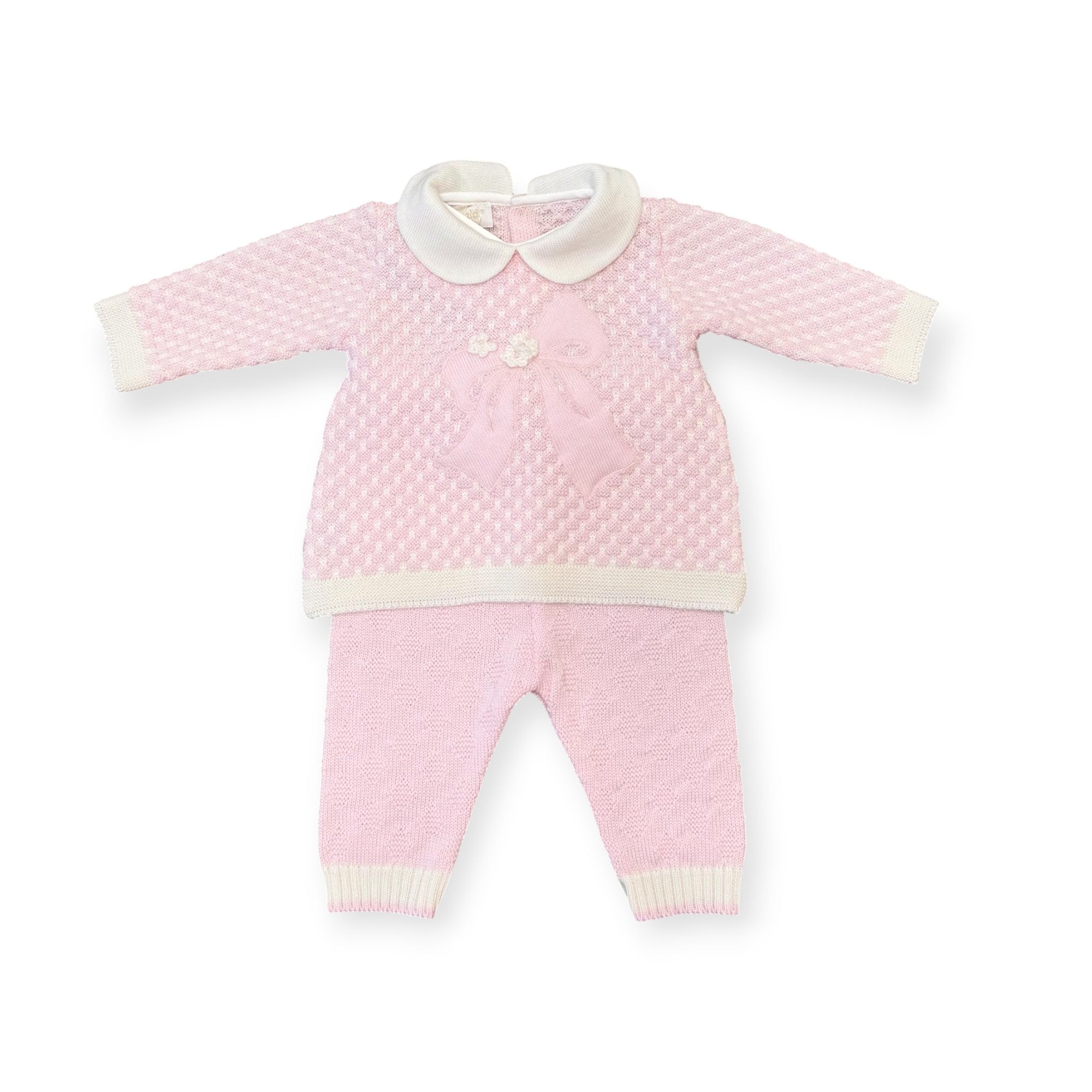 Completo Nascita Neonata Rosa 100% Lana Fiocco 7767
