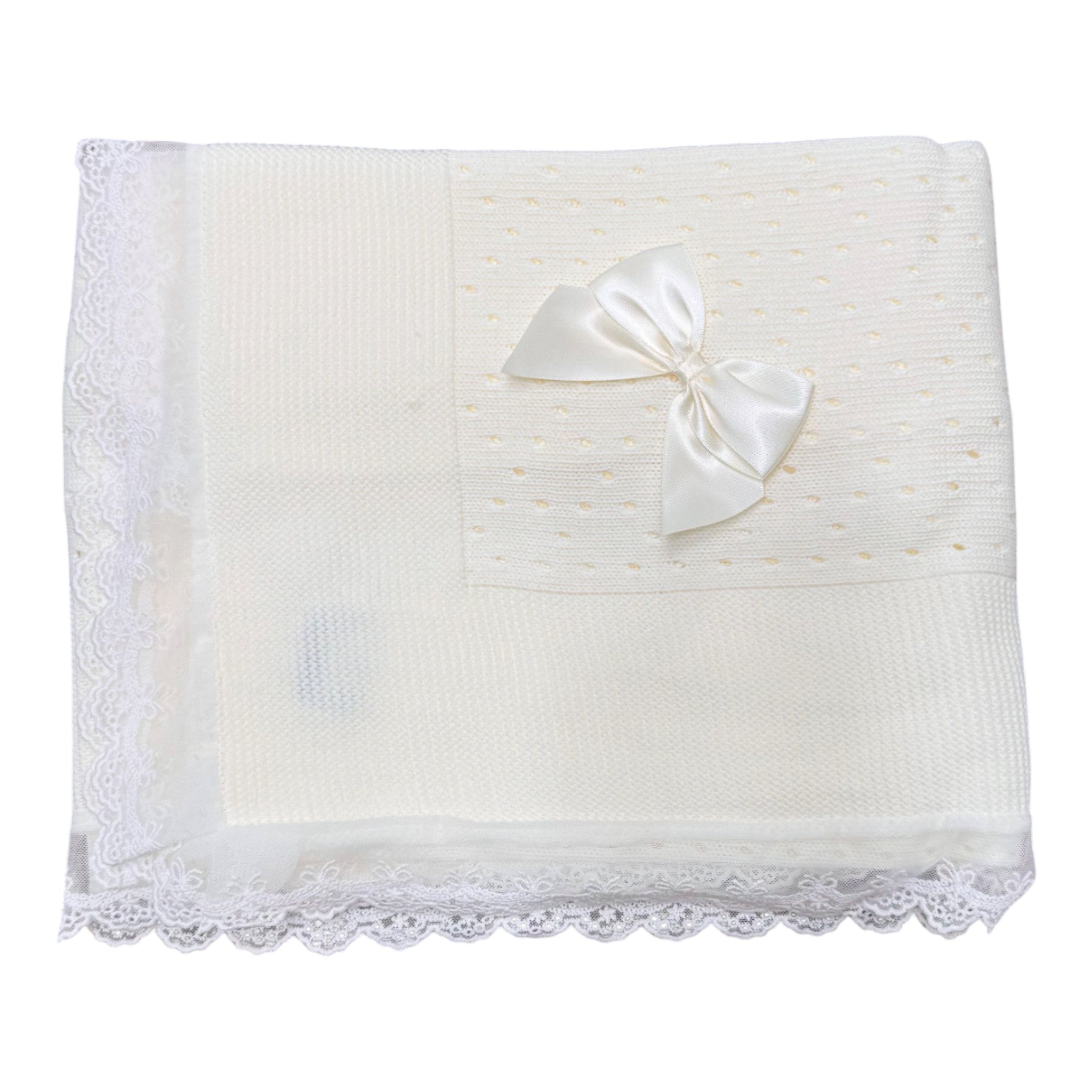 White Cotton Baby Blanket - PONTO POR PONTO 3/874