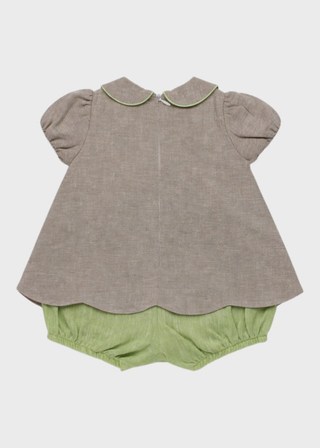 Pagliaccetto Cotone Pizzo Tortora 7568/T