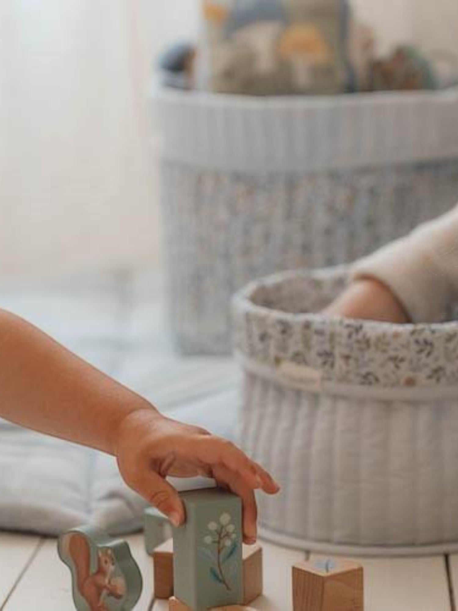 Large Quilted Storage Basket - Forest Friends BLUE TE31044030