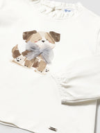 Long sleeve T-shirt for girls CREAM 2075/77