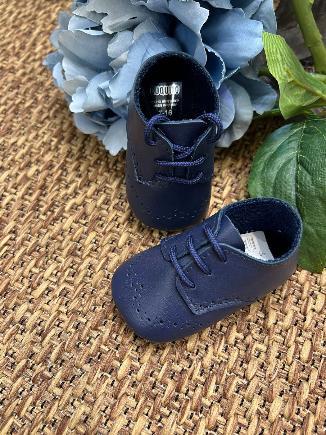 Blue baby lace-up shoe 7008