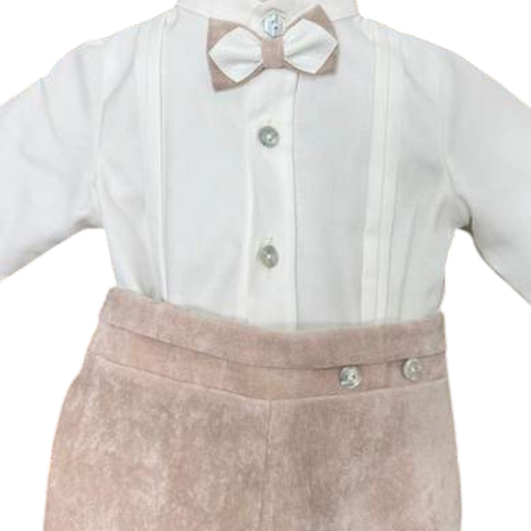 Boy's Ceremony Suit, Cotton Blend, Beige - PONTO POR PONTO 1/6421-B