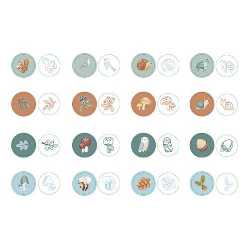 Set 16 timbrini Forest Friends  MULTICOLORE 126022