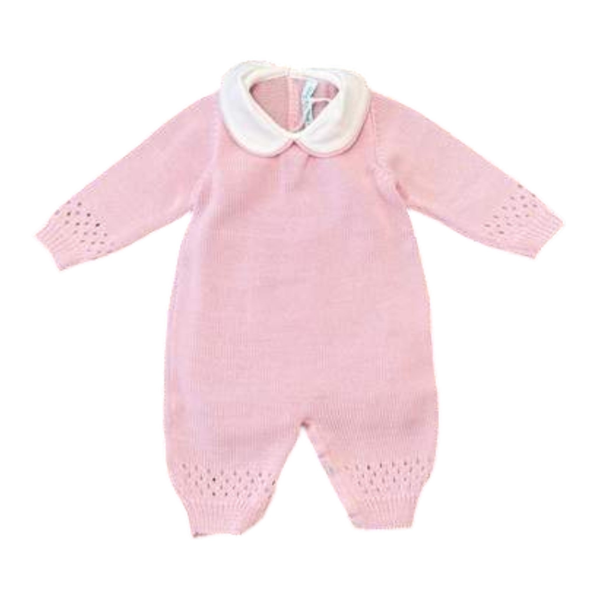 Tutina Neonata Lana Merino Rosa - BEBE' DI ALMY T80L/R