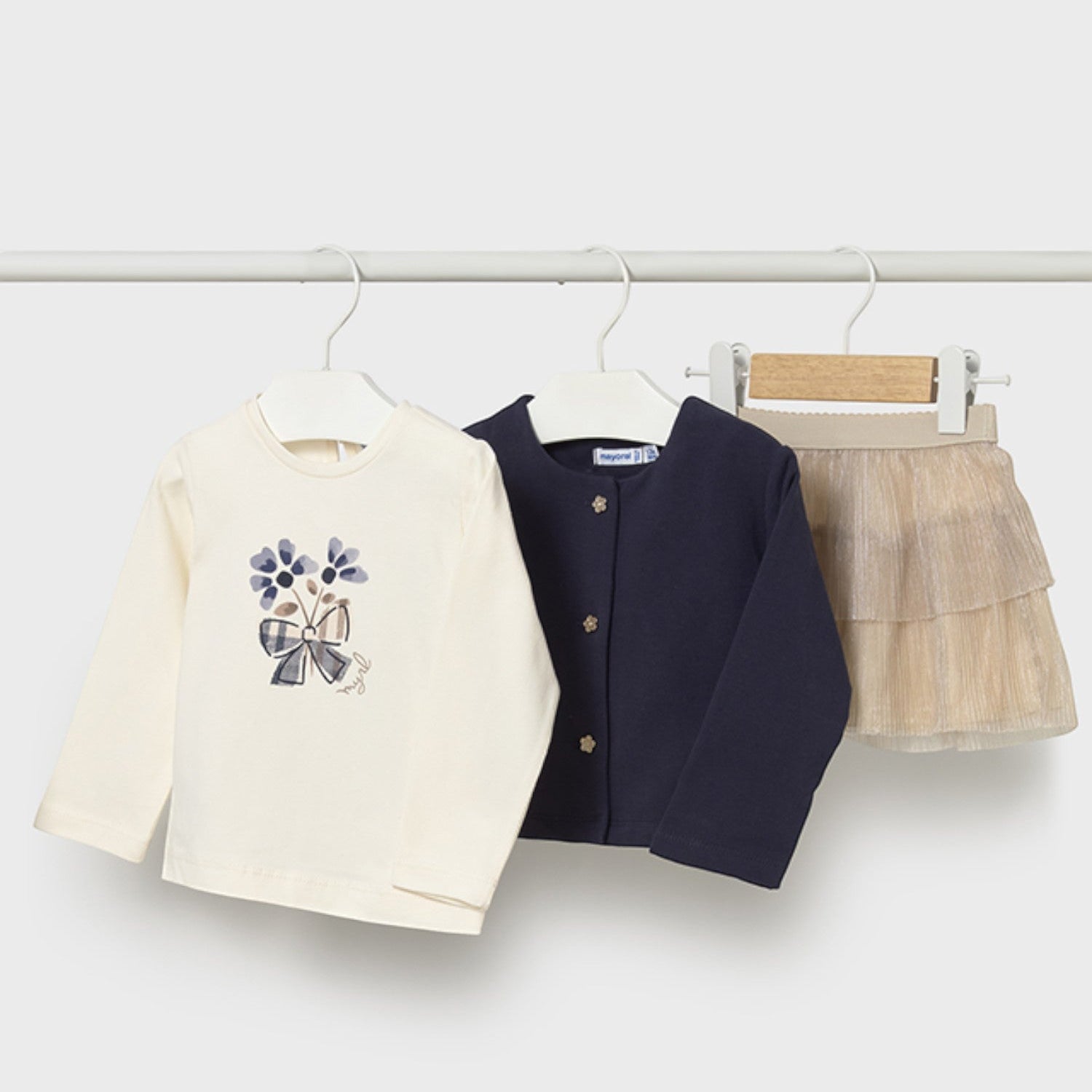 3-piece skirt set for baby girl, blue, 2922/12