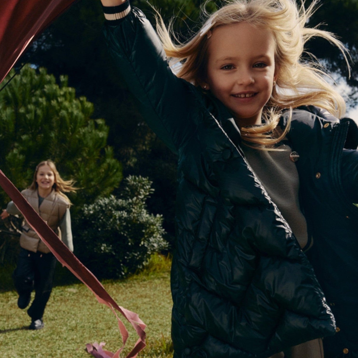 Giaccone lungo trapuntato Bimba Nero 5847/10 -  NANU' BABY