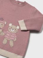 Jacquard knit dress for baby girl, Pink 2911/31