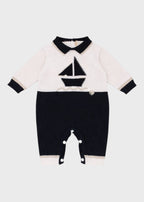 Cotton Onesie with Blue Feet 7618