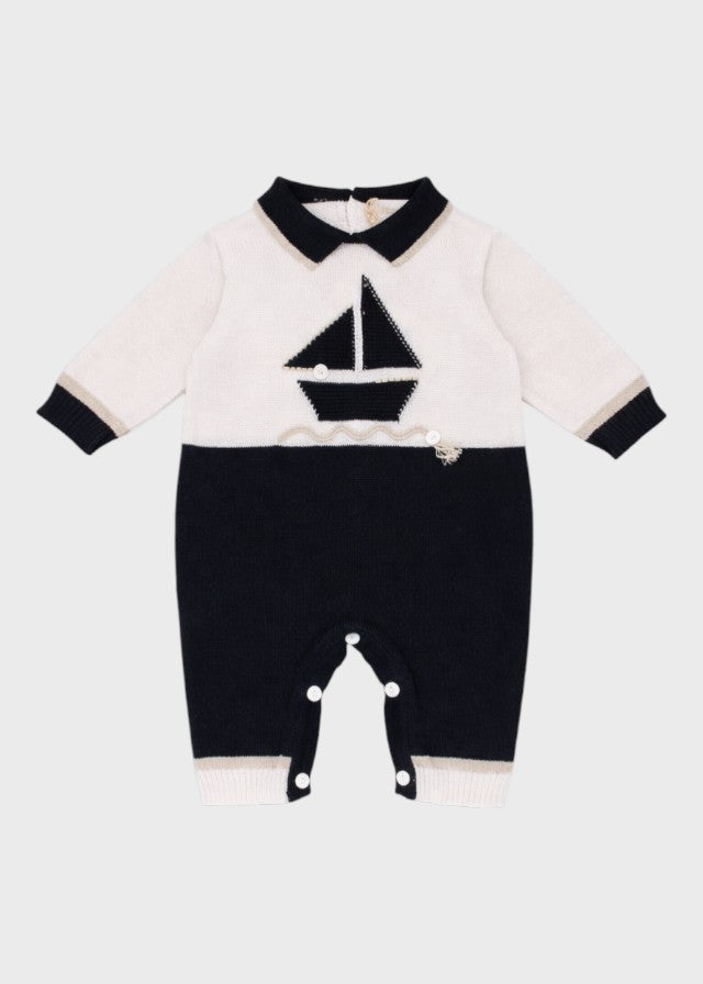 Cotton Onesie with Blue Feet 7618