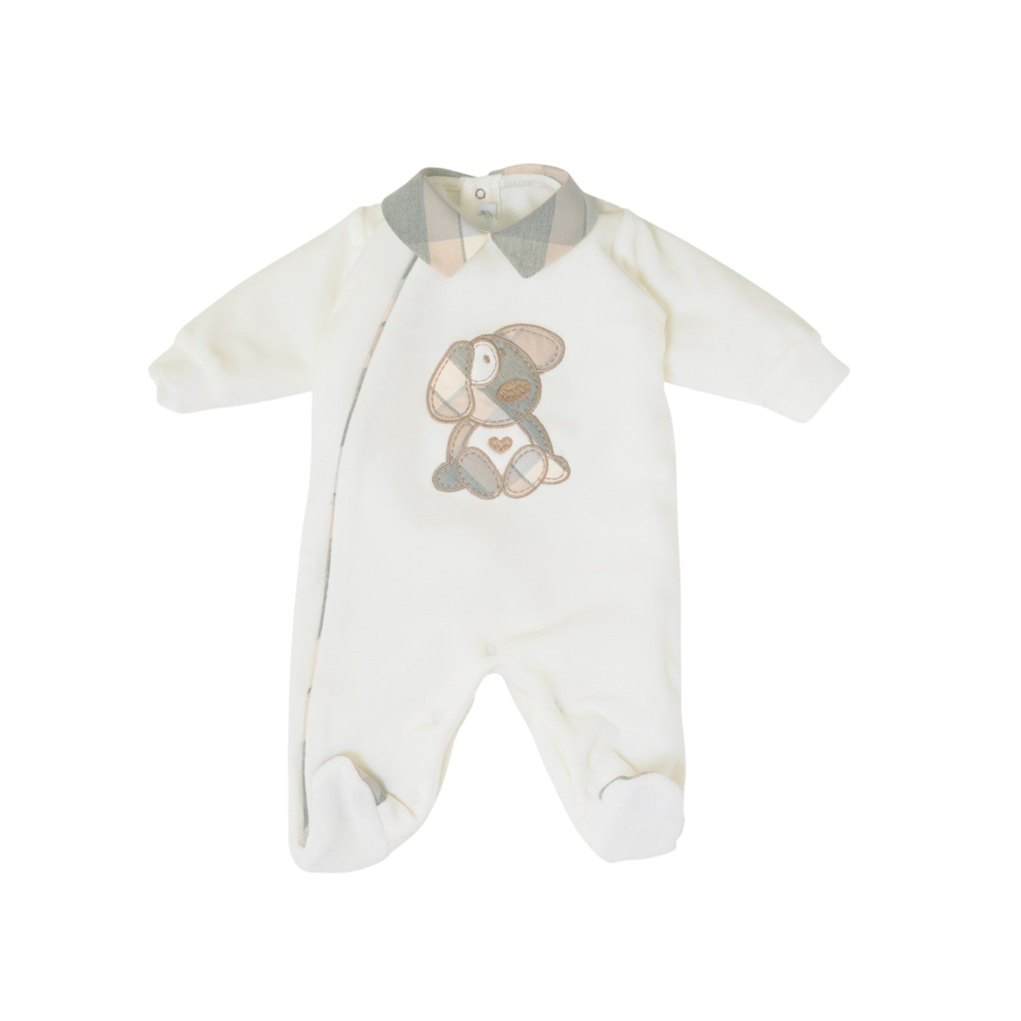 Tutina Neonato Ciniglia Bianco SARTORIA DEI PICCOLI (cod. LTB1112)
