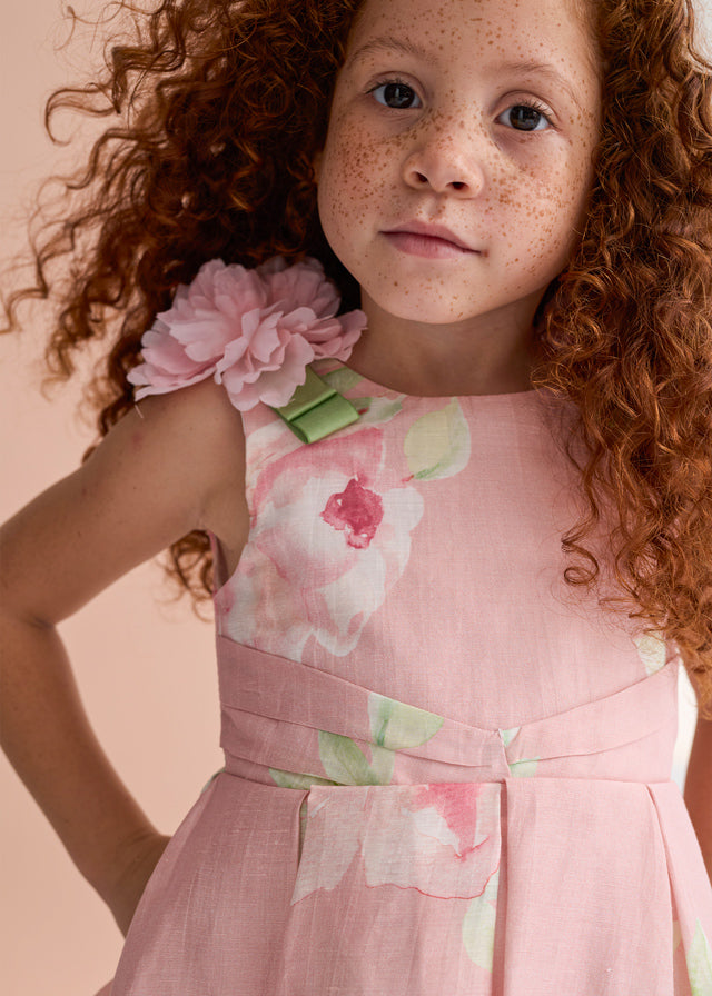 Pink Floral Print Dress 5033/6