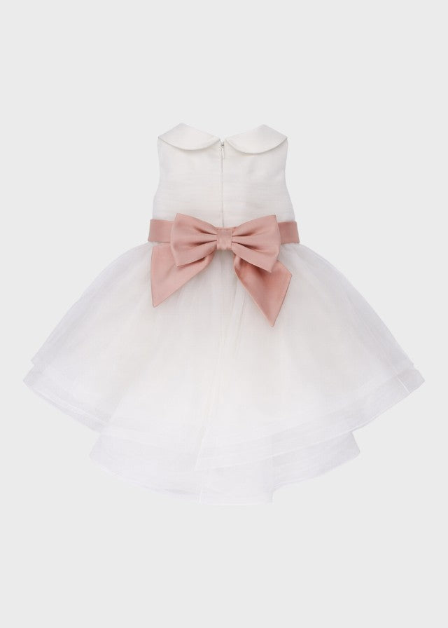 White Tulle Ruffled Ceremony Dress