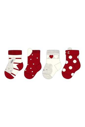 Set of 4 Red Socks 9658/A