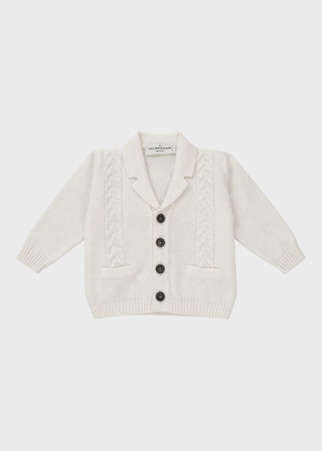 White Button Knit Cardigan