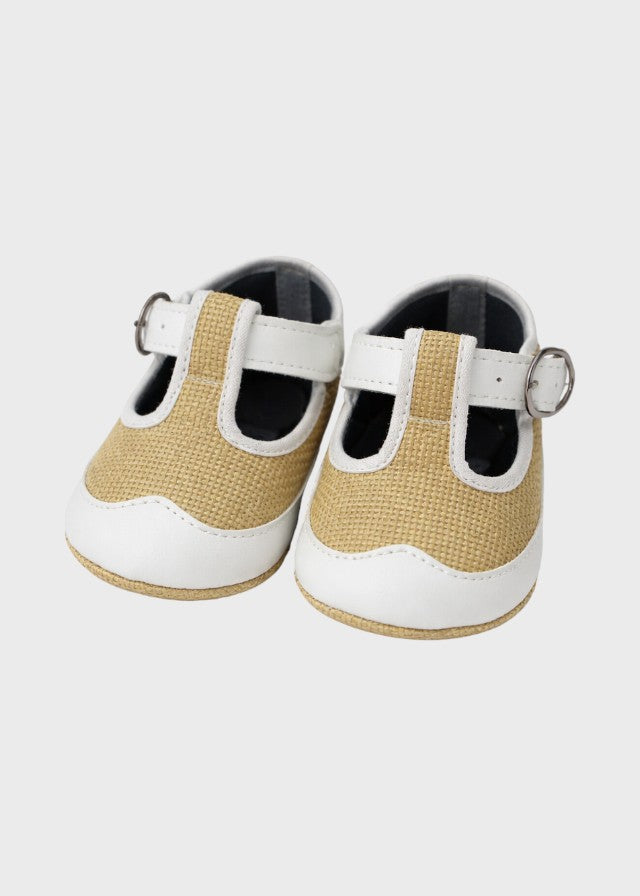 Beige Raffia Leather Shoes SM39159/T29