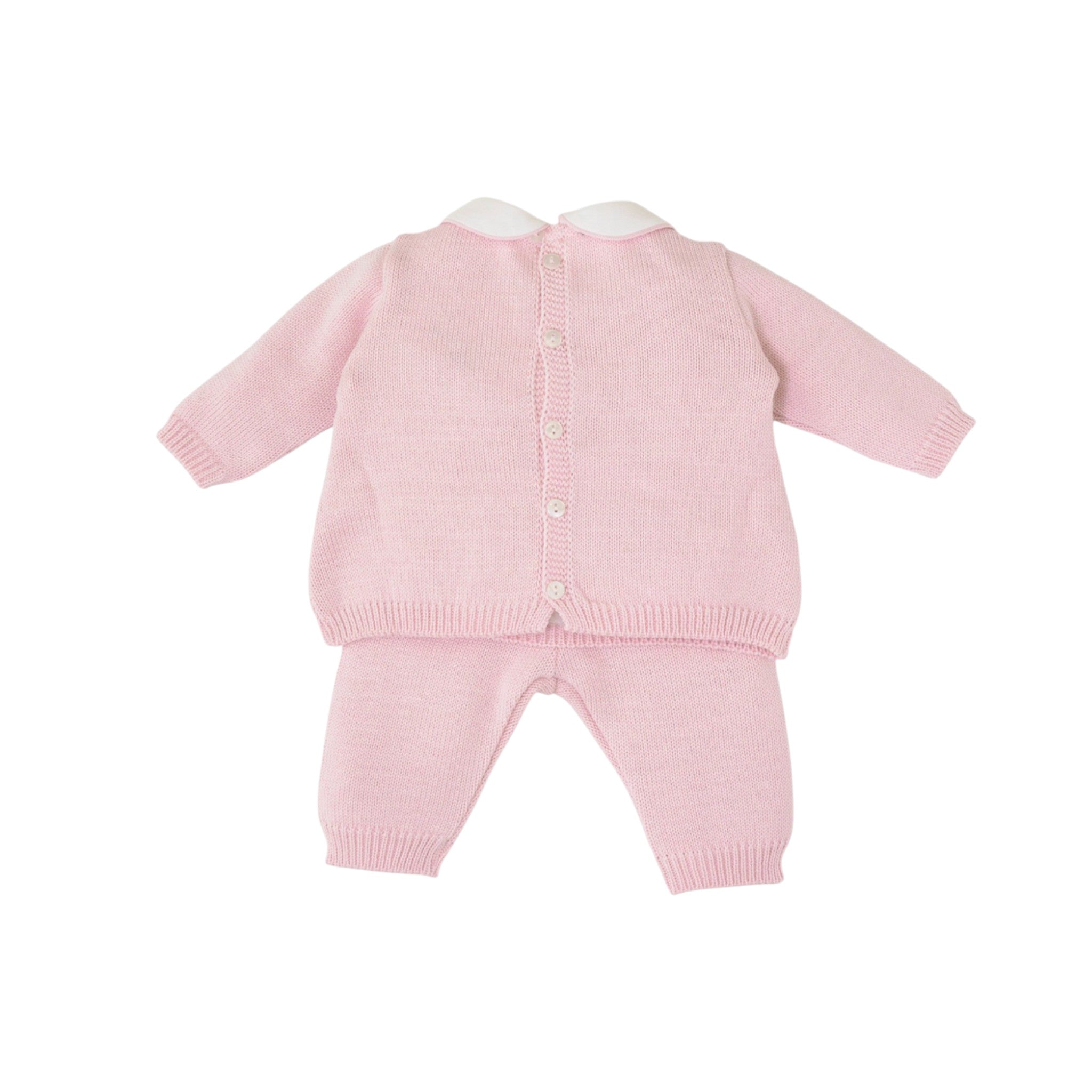 Completo Nascita Neonata Misto Lana Rosa SARTORIA DEI PICCOLI (cod. LV1107)